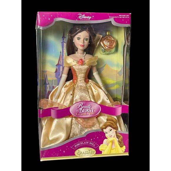 2004 Brass Key Keepsakes Disney Princess Belle Beauty & the Beast Porcelain Doll - Picture 1 of 7